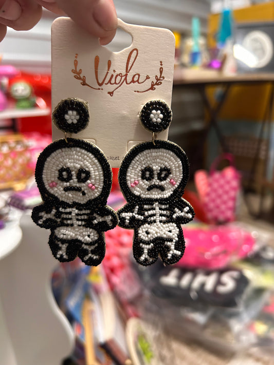 Skeleton Beaded Earrings